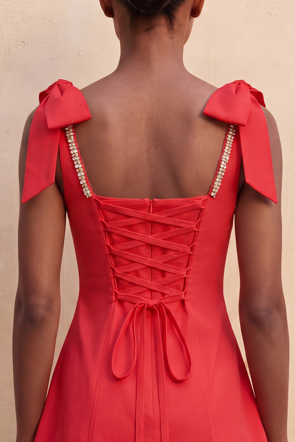 Pink Scoop Neck A-Line Short Homecoming Dress with Bows