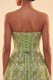 Sparkly Corset Blue Beaded Lace A-Line Short Homecoming Dress