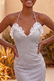 Sparkly Orange Beaded Ruffled Tight Short Homecoming Dress
