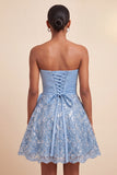 Orange Lace A Line Ruched Short Homecoming Dress with Sash