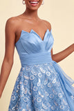 Orange Lace A Line Ruched Short Homecoming Dress with Sash