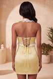 Mint Green Ruffled Tight Short Homecoming Dress with Beading