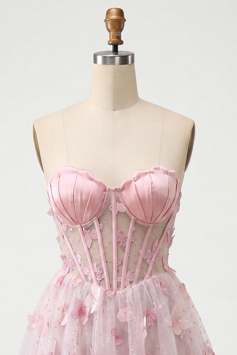 Sparkly Black Corset A-Line Short Homecoming Dress with 3D Butterflies