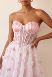 Sparkly Black Corset A-Line Short Homecoming Dress with 3D Butterflies