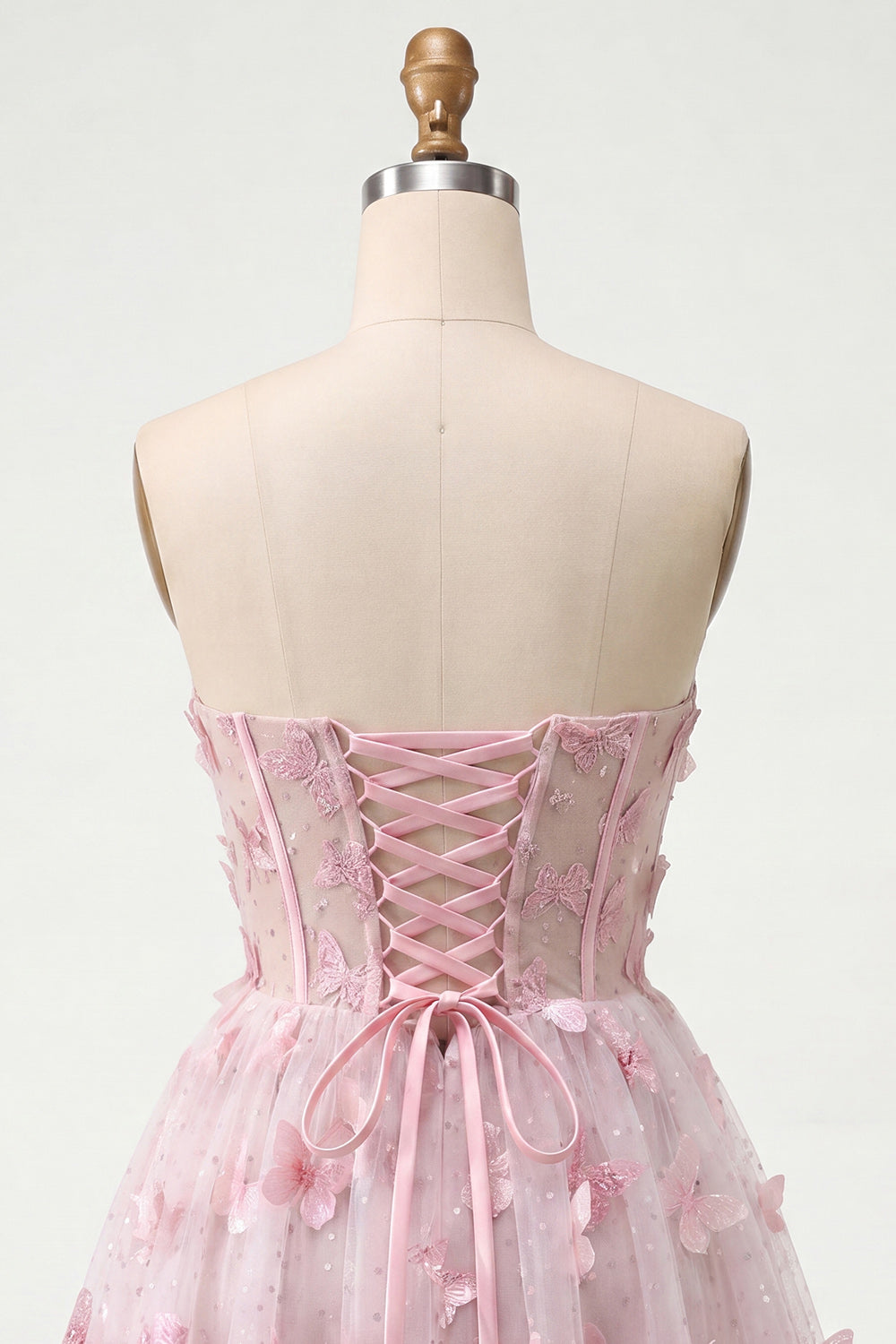 Sparkly Black Corset A-Line Short Homecoming Dress with 3D Butterflies