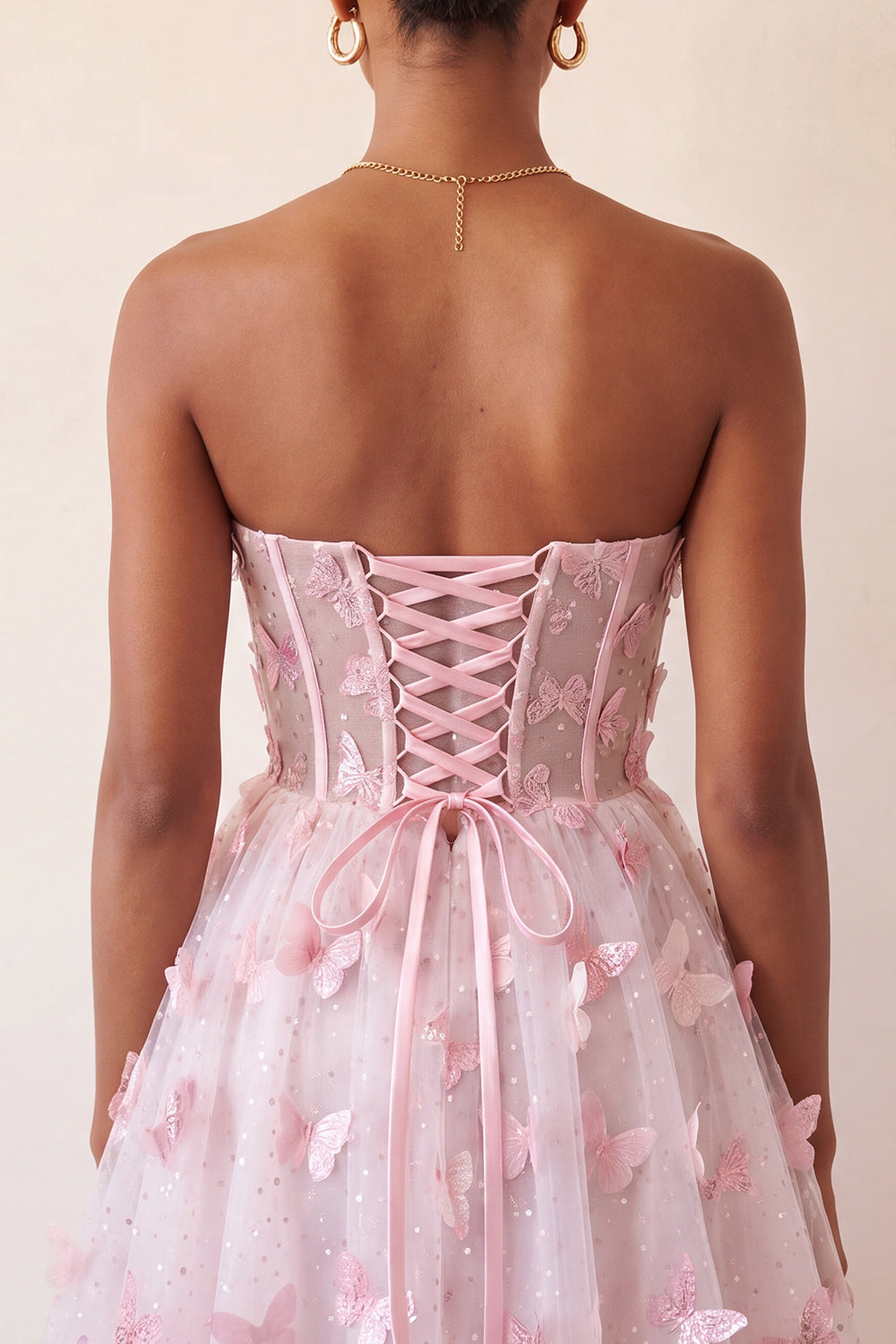 Sparkly Black Corset A-Line Short Homecoming Dress with 3D Butterflies