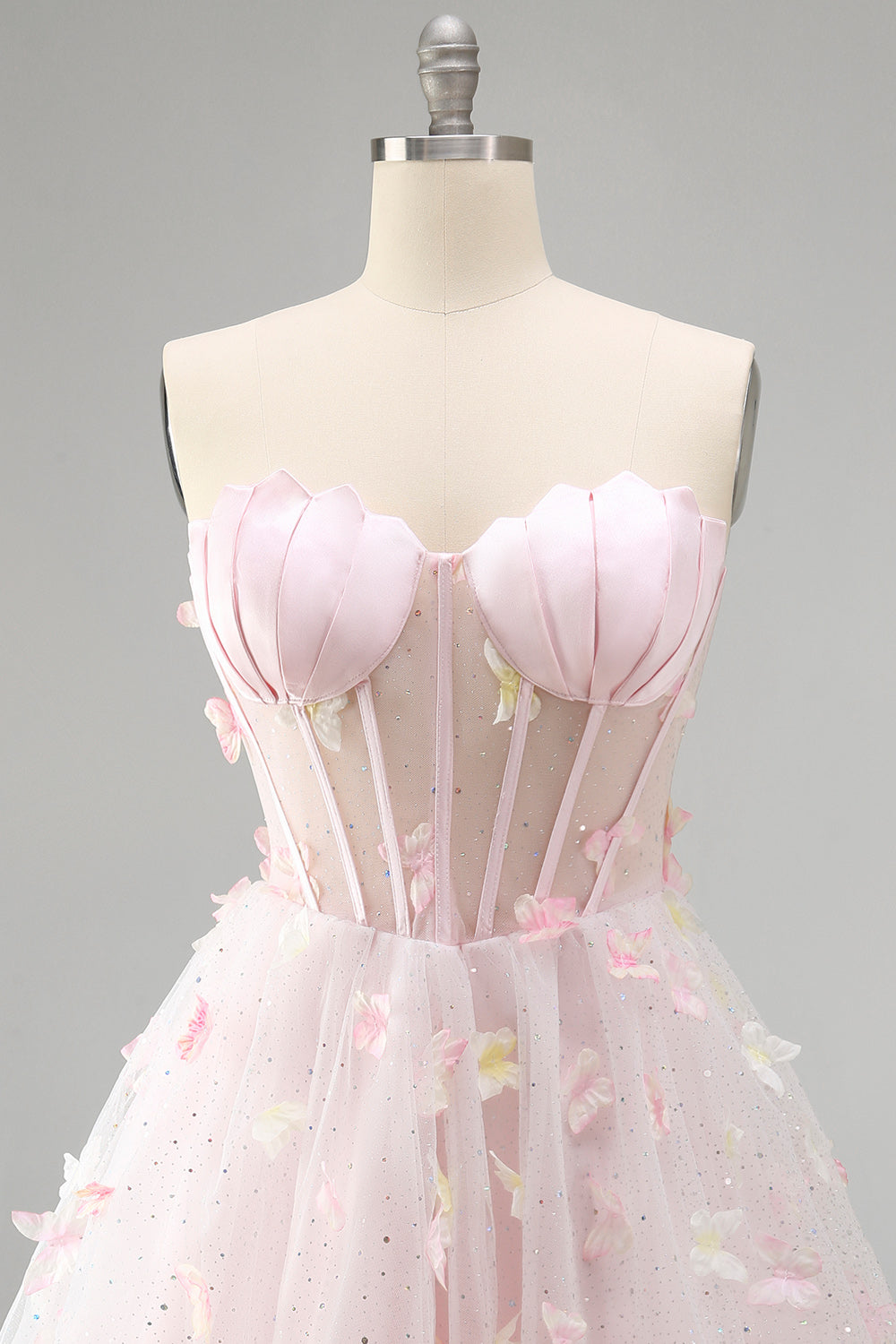 Sparkly Black Corset A-Line Short Homecoming Dress with 3D Butterflies