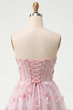 Sparkly Black Corset A-Line Short Homecoming Dress with 3D Butterflies