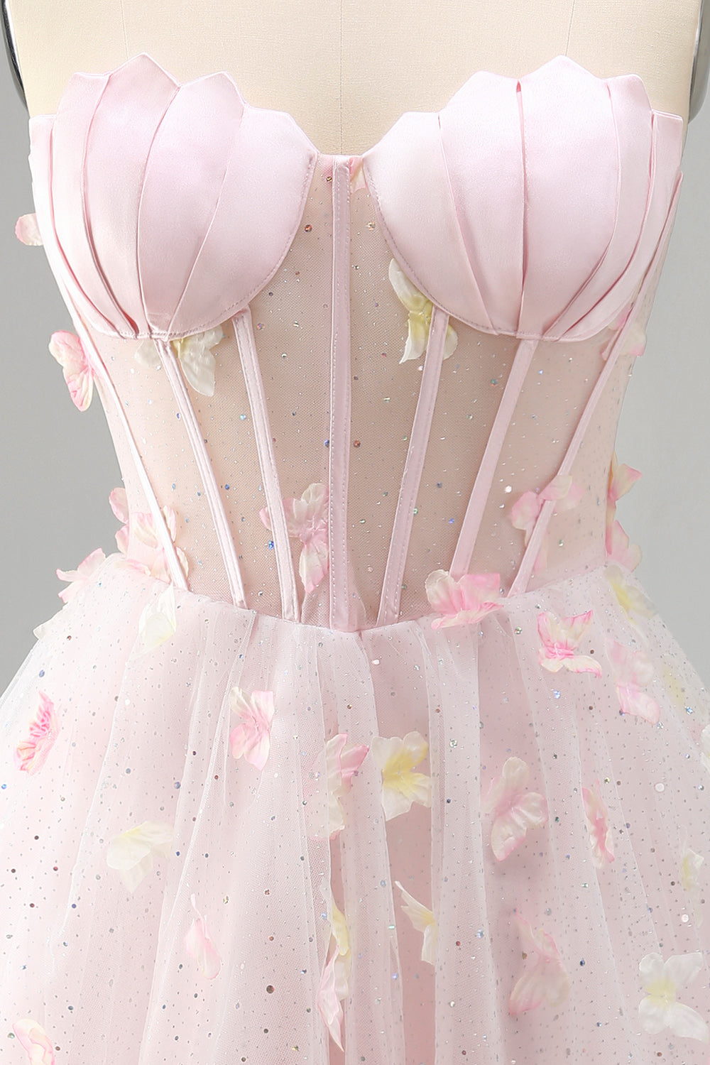 Sparkly Black Corset A-Line Short Homecoming Dress with 3D Butterflies