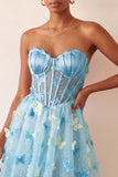 Sparkly Black Corset A-Line Short Homecoming Dress with 3D Butterflies