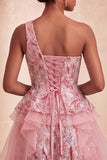 Sparkly Floral Light Purple Sequin Short Homecoming Dress with Ruffles
