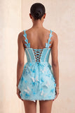Sparkly Corset Black Beaded Short Homecoming Dress with Appliques