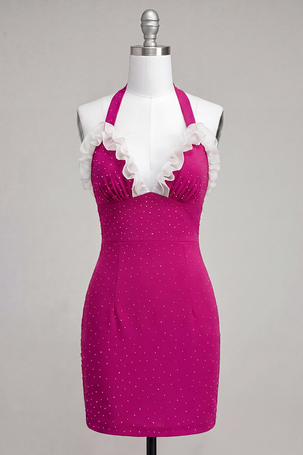 Sparkly Orange Beaded Tight Short Homecoming Dress with Ruffles