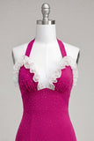 Sparkly Orange Beaded Tight Short Homecoming Dress with Ruffles