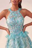 Sparkly Floral Purple Corset Beaded Short Homecoming Dress