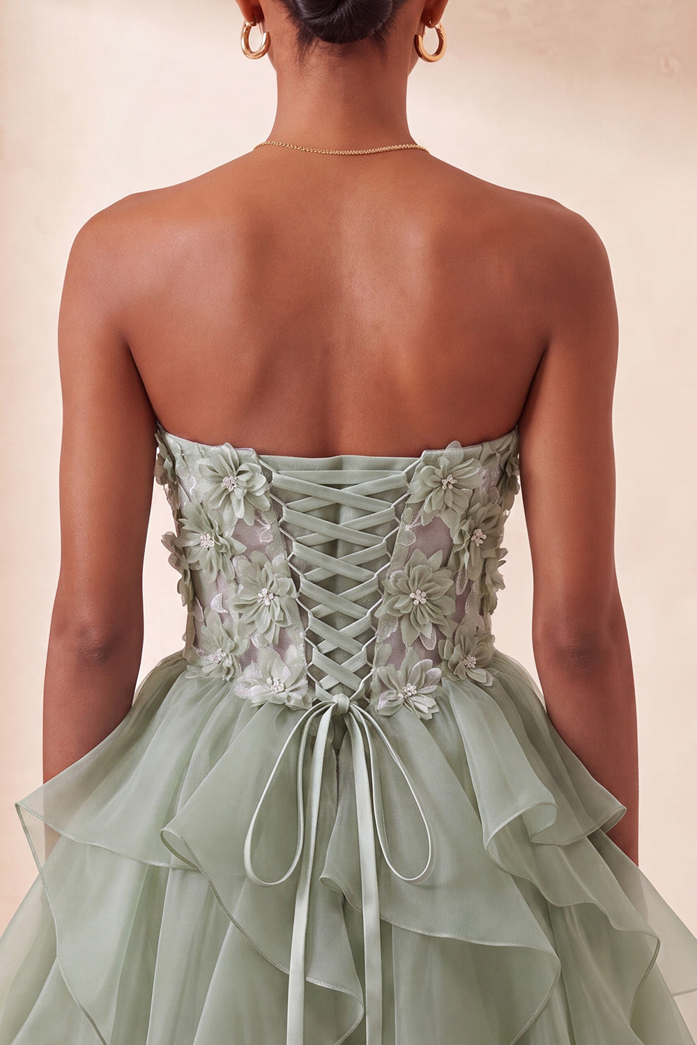Floral Light Purple Corset Ruffled Short Homcoming Dress
