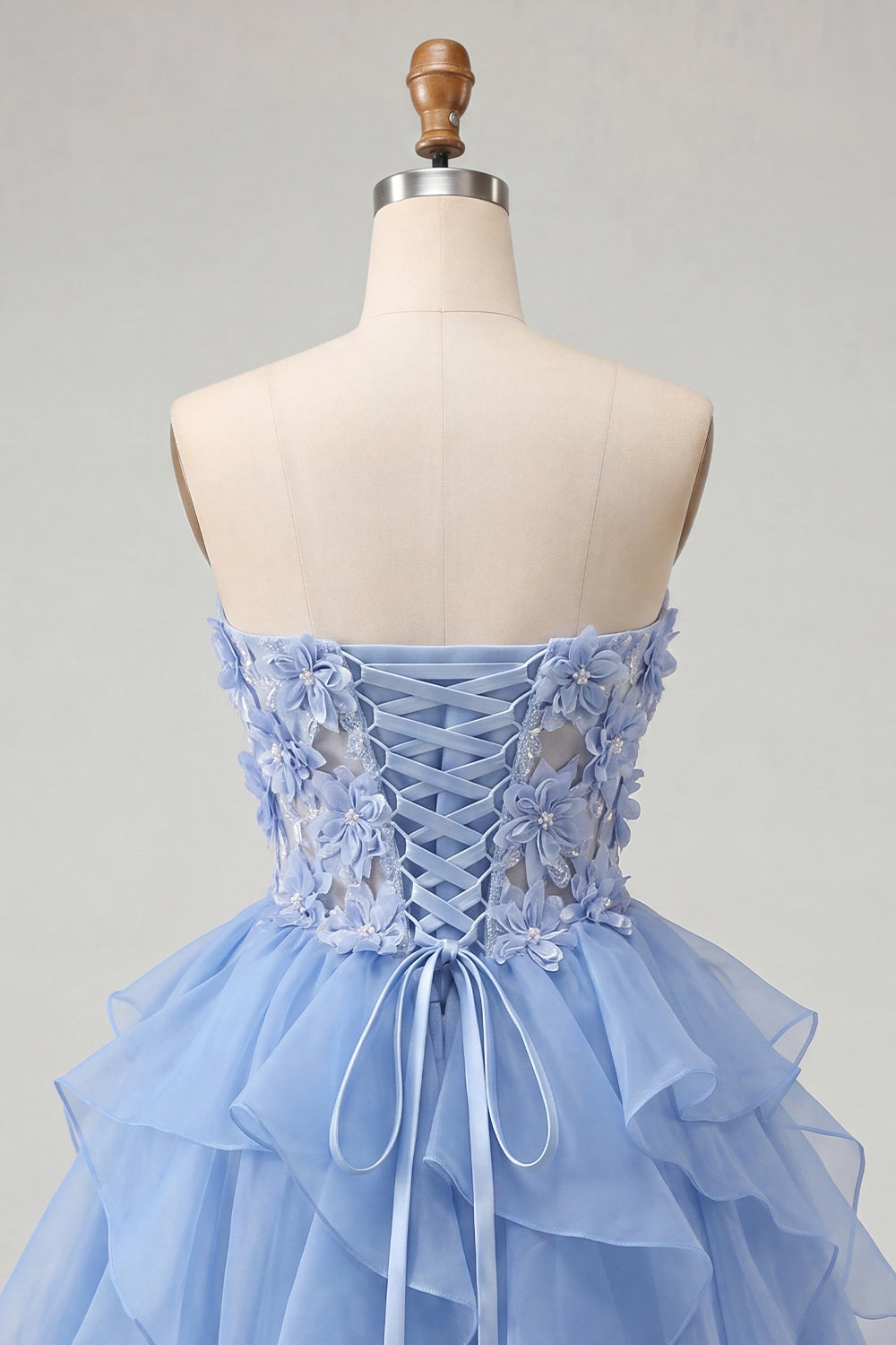 Floral Light Purple Corset Ruffled Short Homcoming Dress