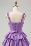 Floral Dusty Sage Corset Tiered Ruffled Short Homecoming Dress