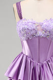 Floral Dusty Sage Corset Tiered Ruffled Short Homecoming Dress