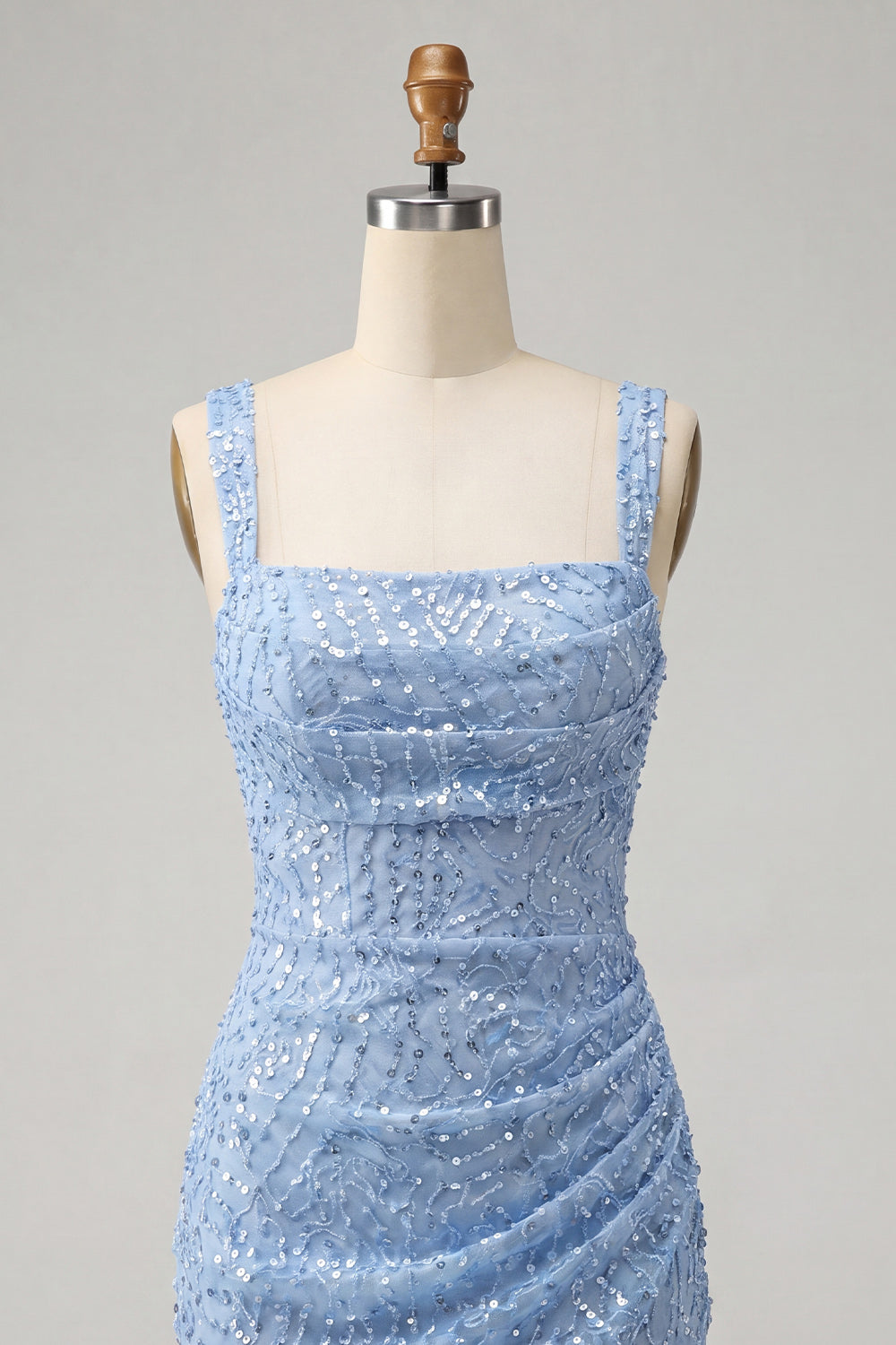 Sparkly Mint Green Sequin Tight Short Homecoming Dress with Slit