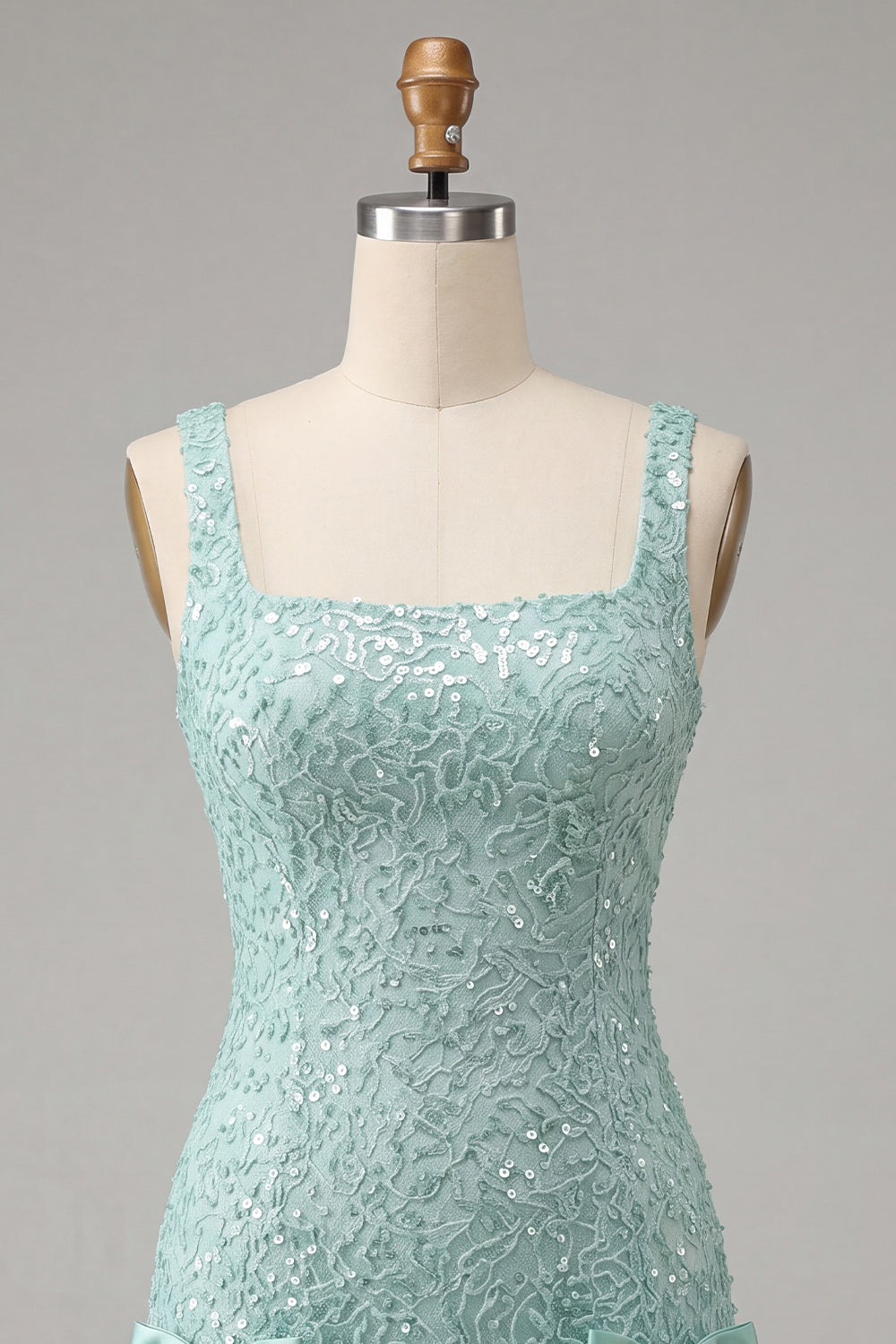 Sparkly Sky Blue Sequin Tight Short Homecoming Dress with Bows
