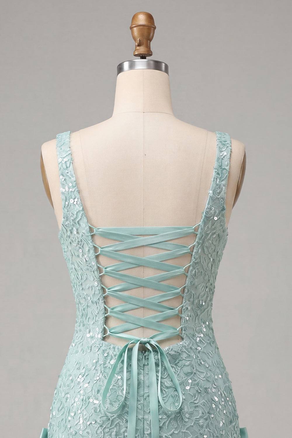 Sparkly Sky Blue Sequin Tight Short Homecoming Dress with Bows