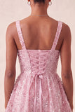 Sparkly Mint Green Sequin A-Line Short Homecoming Dress with Bows