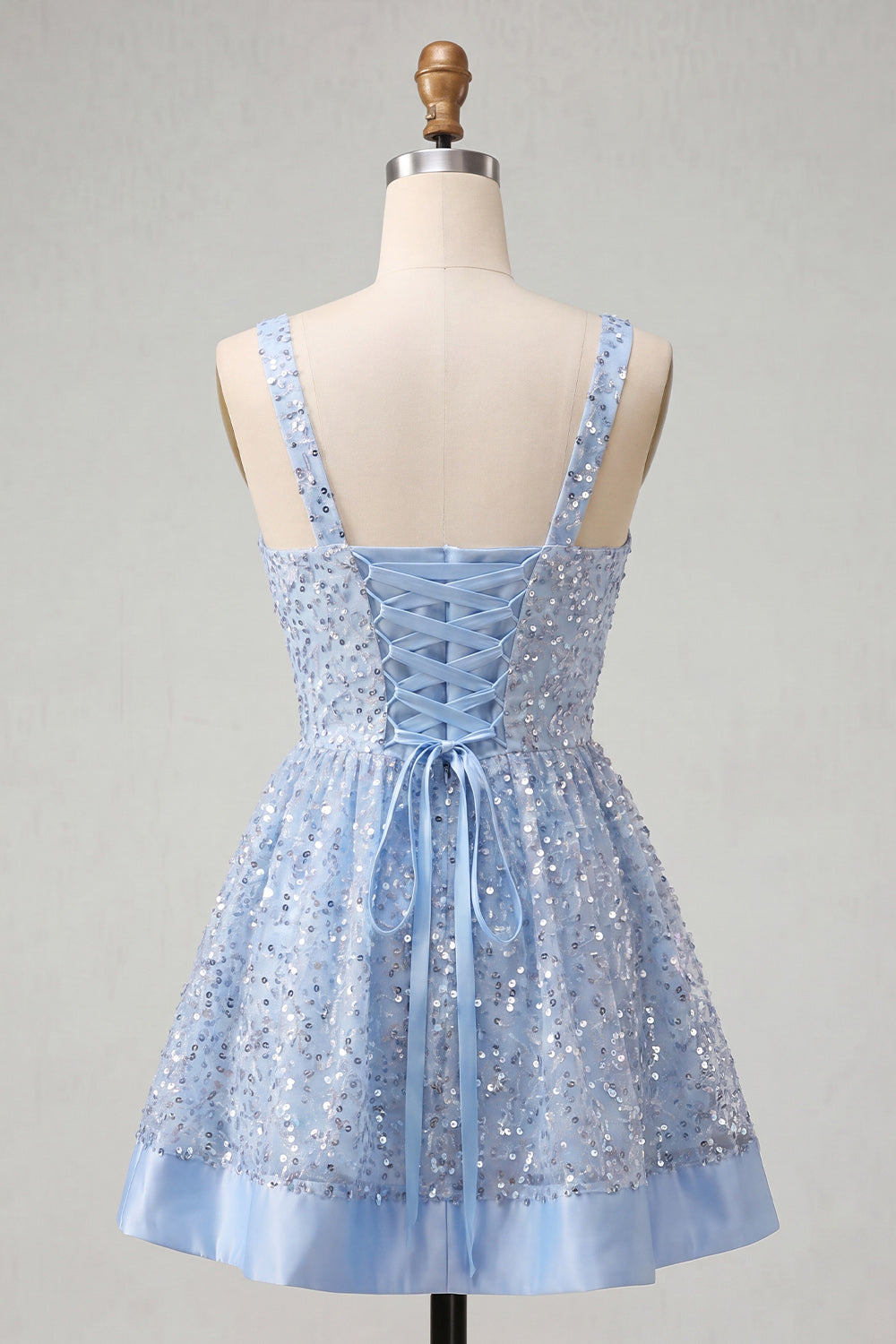 Sparkly Mint Green Sequin A-Line Short Homecoming Dress with Bows