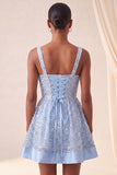 Sparkly Mint Green Sequin A-Line Short Homecoming Dress with Bows