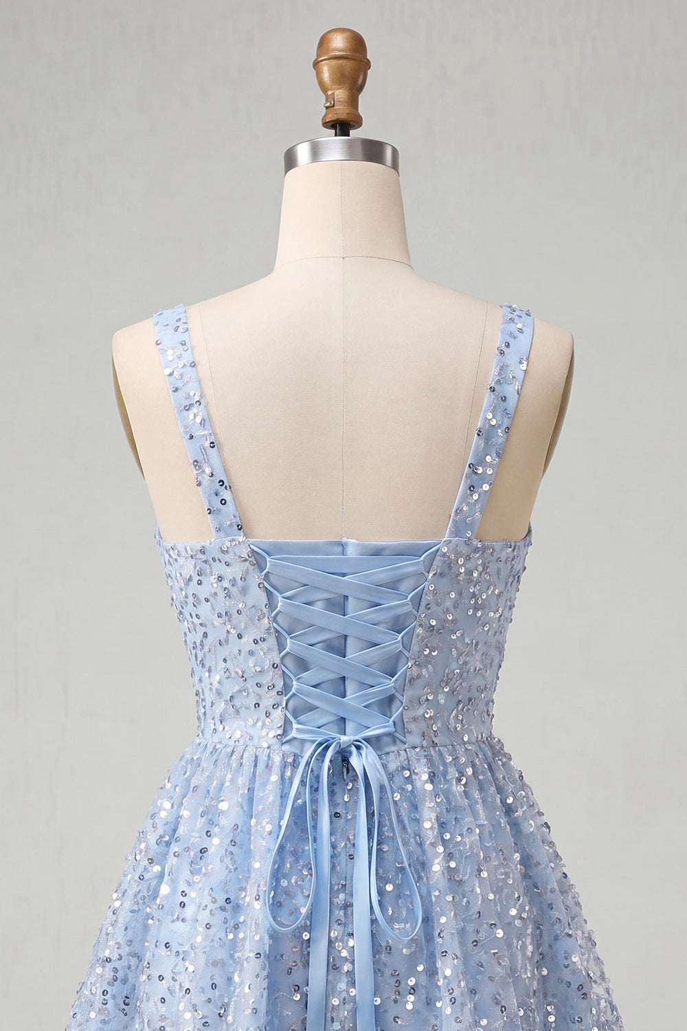 Sparkly Mint Green Sequin A-Line Short Homecoming Dress with Bows
