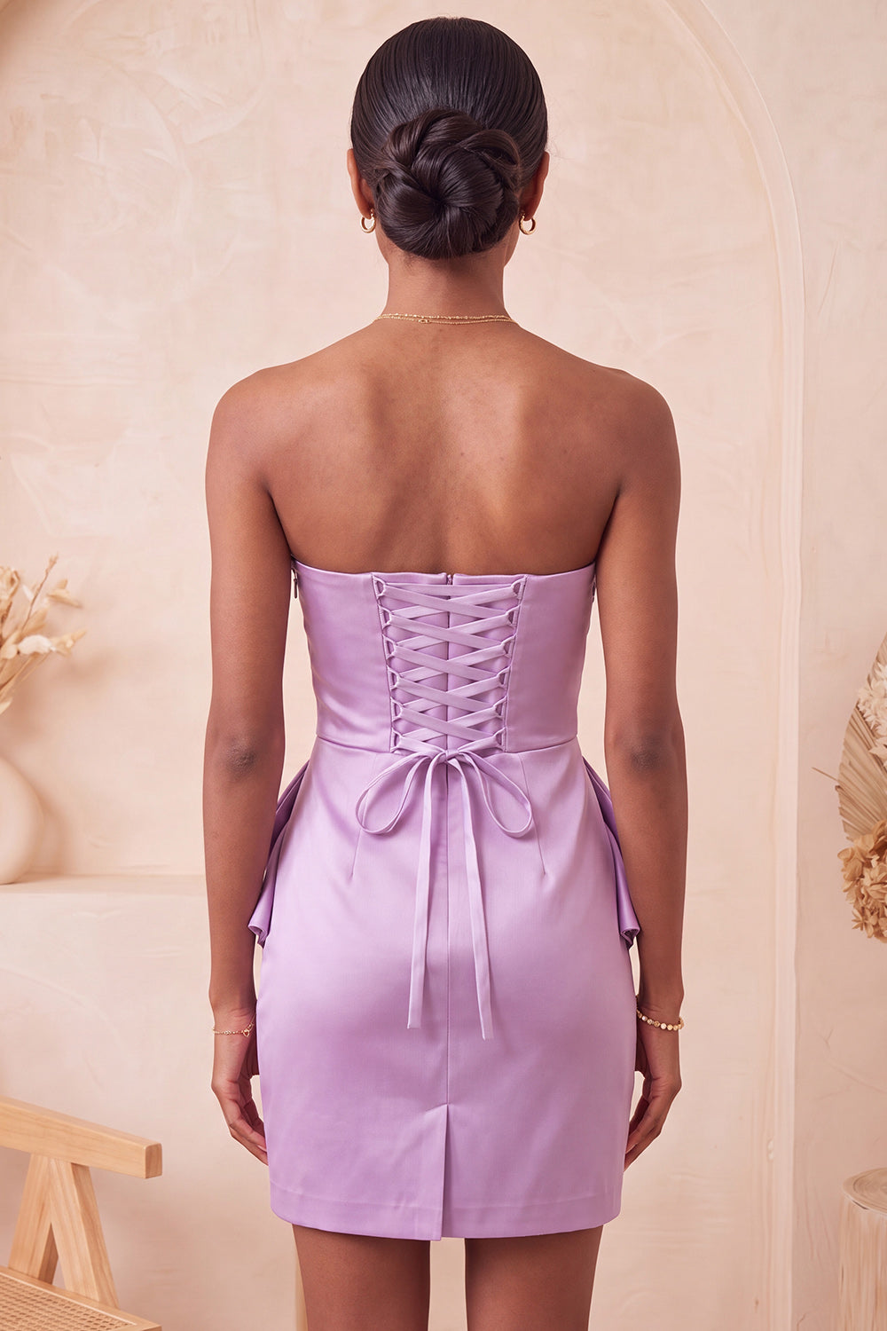 Silver Ruched Tight Strapless Short Homecoming Dress with Beading