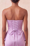 Silver Ruched Tight Strapless Short Homecoming Dress with Beading