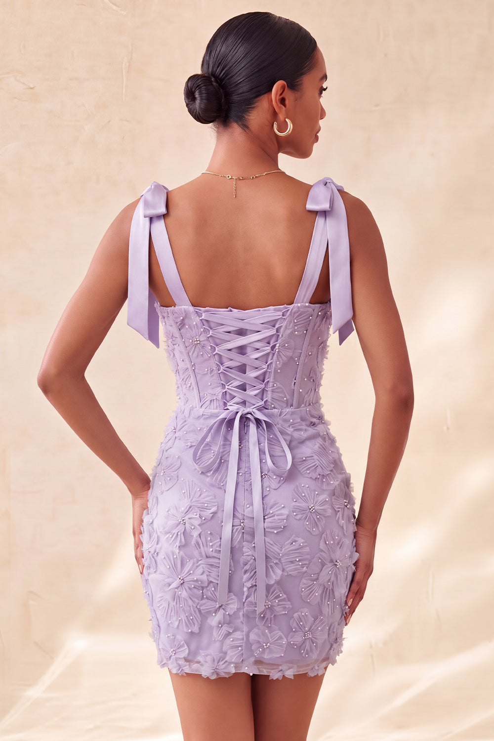 Floral Sky Blue Corset Beaded Tight Short Homecoming Dress