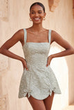 Light Purple Jacquard A-Line Short Homecoming Dress with Bows