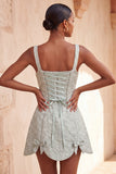Light Purple Jacquard A-Line Short Homecoming Dress with Bows