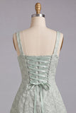 Light Purple Jacquard A-Line Short Homecoming Dress with Bows