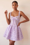Mint Green Jacquard Corset Beaded A-Line Short Homecoming Dress