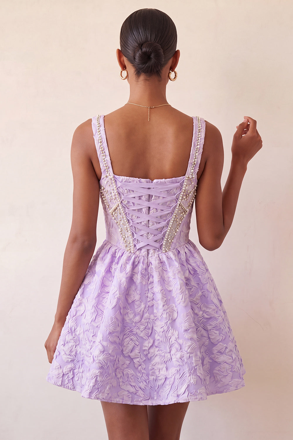 Mint Green Jacquard Corset Beaded A-Line Short Homecoming Dress