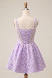 Mint Green Jacquard Corset Beaded A-Line Short Homecoming Dress