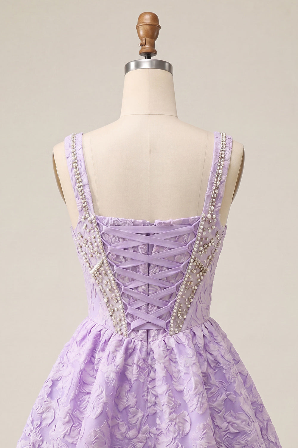 Mint Green Jacquard Corset Beaded A-Line Short Homecoming Dress