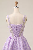 Mint Green Jacquard Corset Beaded A-Line Short Homecoming Dress