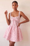 Mint Green Jacquard Corset Beaded A-Line Short Homecoming Dress
