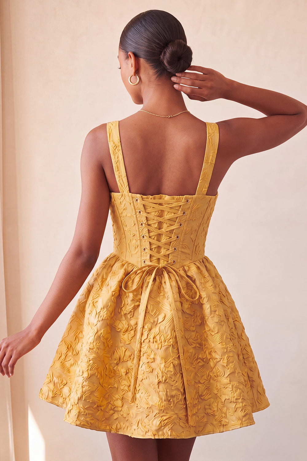 Sage Green Jacquard A Line Corset Short Homecoming Dress with Bow