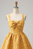 Sage Green Jacquard A Line Corset Short Homecoming Dress with Bow