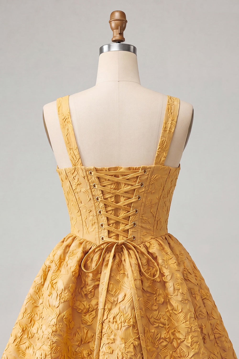 Sage Green Jacquard A Line Corset Short Homecoming Dress with Bow