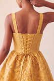 Sage Green Jacquard A Line Corset Short Homecoming Dress with Bow