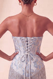 Champagne Jacquard Tight Short Corset Homecoming Dress with Fringes