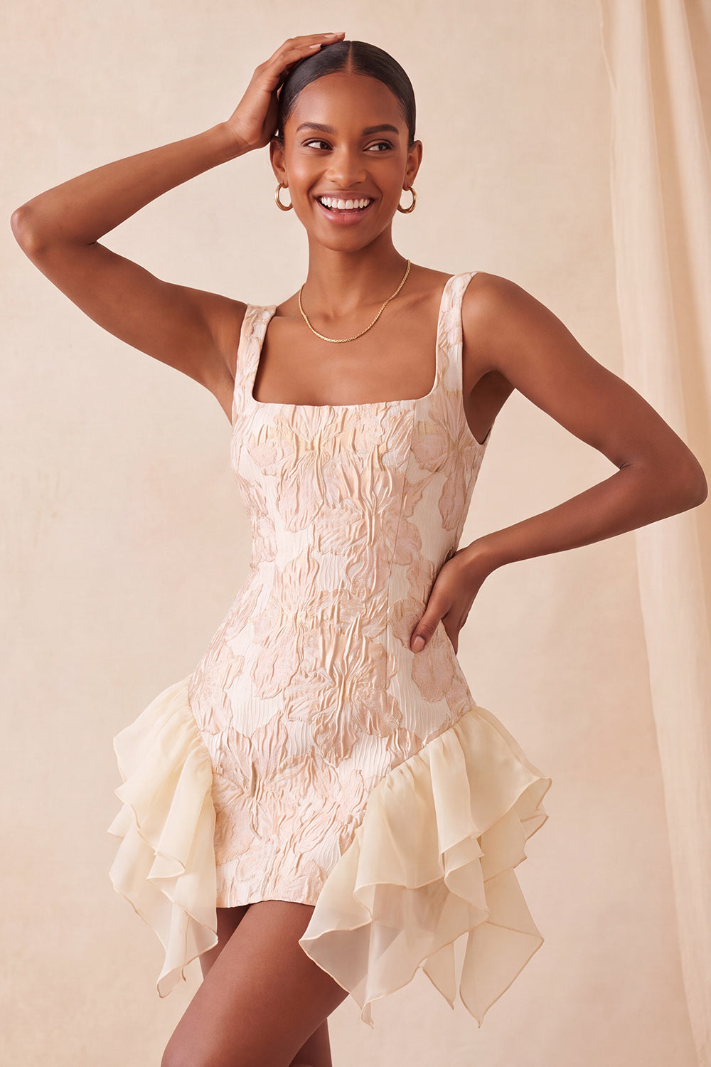 short ruffle dress ZAPAKA Women Champagne Ruffled Homecoming with Lace Up Back Jacquard Square Neck Tight Cocktail Dress, Light Blue / US4 The Ruffles and Roses Sézane + Agnès Dress RS26 Daywear Color:PURPLE