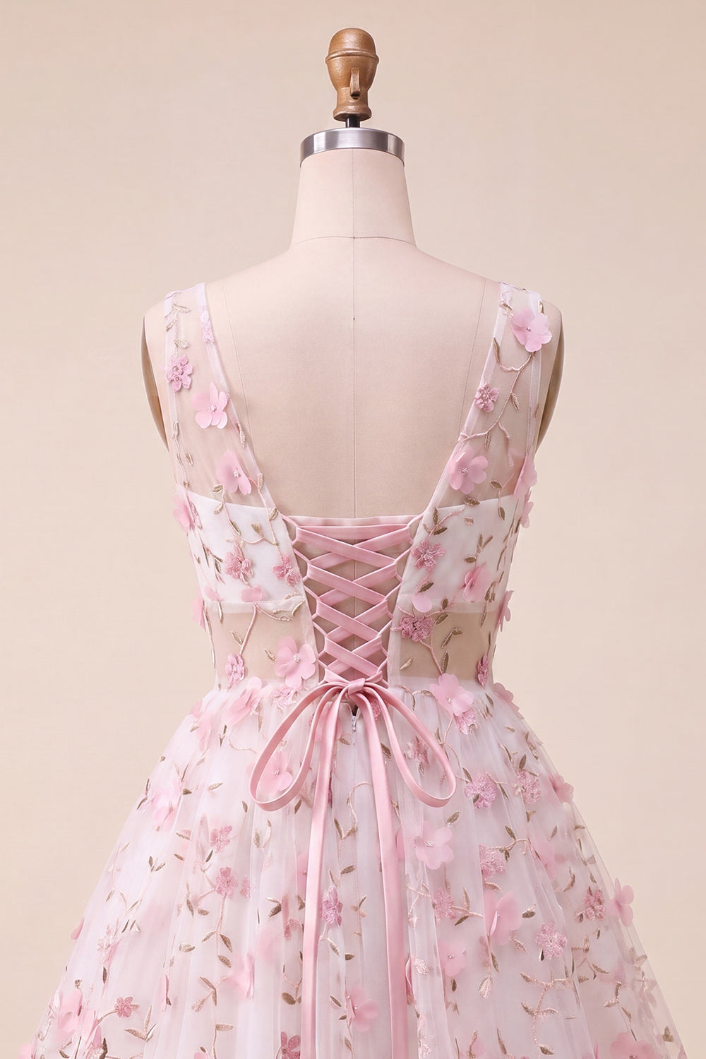Light Blue V-Neck A-Line Short Homecoming Dress with 3D Flowers