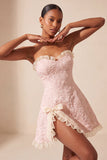 Sage Green Jacquard Ruffled Sweetheart A-Line Short Homecoming Dress